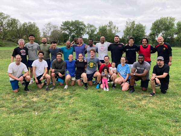 School of Medicine graduate students, faculty and postdocs played a friendly soccer match on Saturday, May 18, 2024
