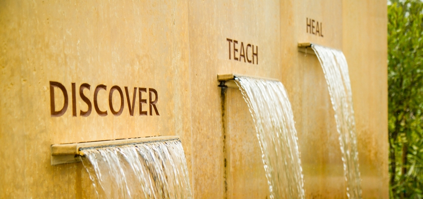 Discover Teach Heal fountain