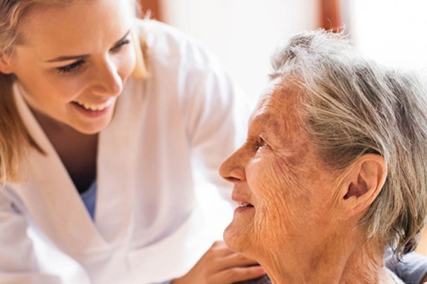 Doctor with geriatrics patient