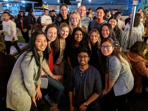 A group of pediatrics residents at an outdoor event