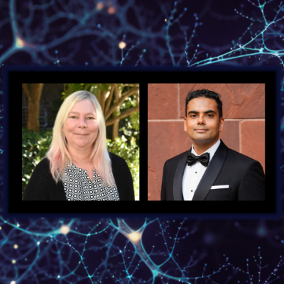 Headshots of Elizabeth Head and Vivek Swarup