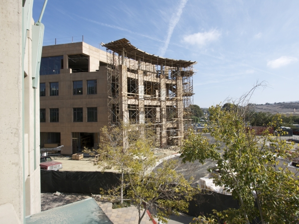 A new building in the School of Medicine under construction