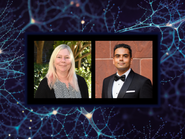 Headshots of Elizabeth Head and Vivek Swarup