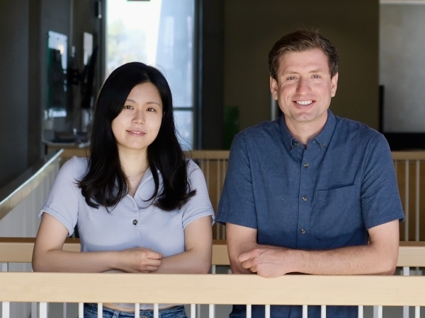 Graduate student Sunwoo Oh with Dr. Rémi Buisson from the UC Irvine School of Medicine.