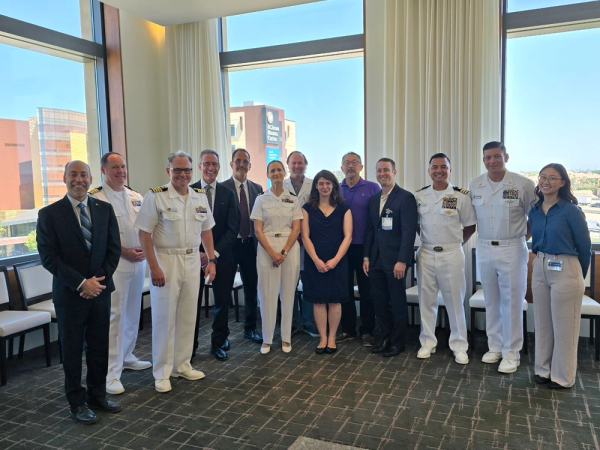 Representatives from Naval Surface Force, US Pacific Fleet and university leaders from UCI Health and UCI School of Medicine.