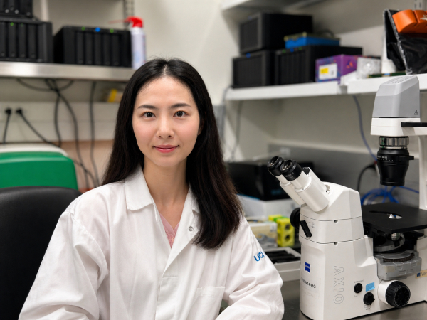 Yexuan Cao, MD, PhD, inside her lab