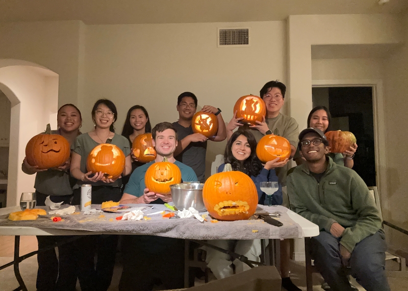 Creative and procedural skills during our pumpkin carving wellness event.