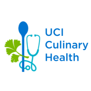UCI Culinary Health logo next to an image of a stethoscope, a ladle and parsley