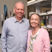 James and Cynthia DeBoard inside a laboratory. 