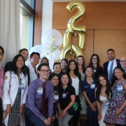 The UCI Health Kidney Transplant Team gathers for a celebration of the milestone of 200 transplanted kidneys.