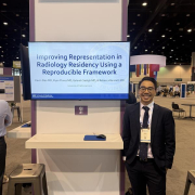 Kevin Dao, radiology resident presenting research at the at RSNA 2025 conference