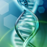 An abstract image of a DNA molecule