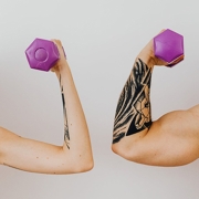 Two dumbells and two arms