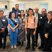 Nephrology faculty at the UCI Department of Medicine research retreat, May 1, 2026 L-R: Danh Nguyen PhD, Yongen Chang MD PhD, Uttam Reddy MD, Wei Ling Lau, MD, Ekamol Tantisattamo MD MPH, Fawaz Al Ammary MD PhD, Ramy Hanna MD, Rebecca Ahdoot MD.