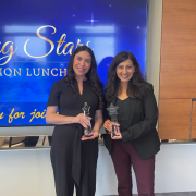 Ulloa and Gohil stand next to each other, holding their Rising Star awards.