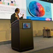 Radiological Sciences Associate Professor Shyam Srinivas speaking at the Cardiology CME event introducing Cardiac PET to the UCI community.