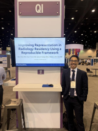 Kevin Dao, radiology resident presenting research at the at RSNA 2025 conference