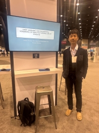 Wei Shao, a graduate student researcher working with Dr. Peter Chang at CAIDM, presented his academic poster, "Two serial 3D deep learning algorithms were developed to first detect then calculate the volume of exams that contain parotid tumor.”