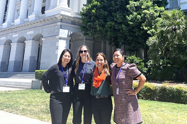 AAP California Advocacy Day - pediatrics residents stand in front of the CA capitol building