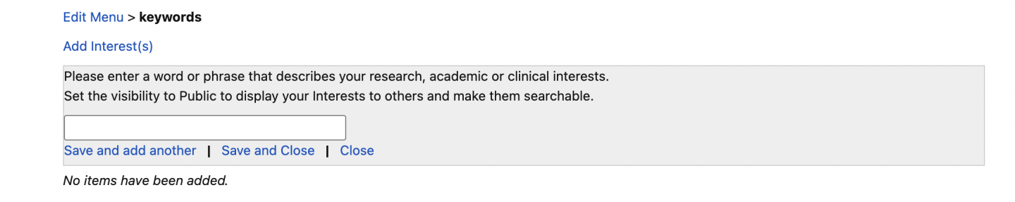 UCI profiles keywords section