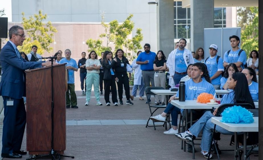 Dean Michael J. Stamos, MD, speaking at the 2024 UCI National Latinx Physician Day